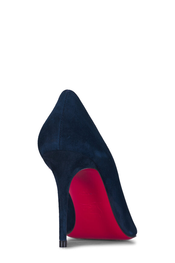 Christian Louboutin - Kate Marine Velour Pump, 85mm