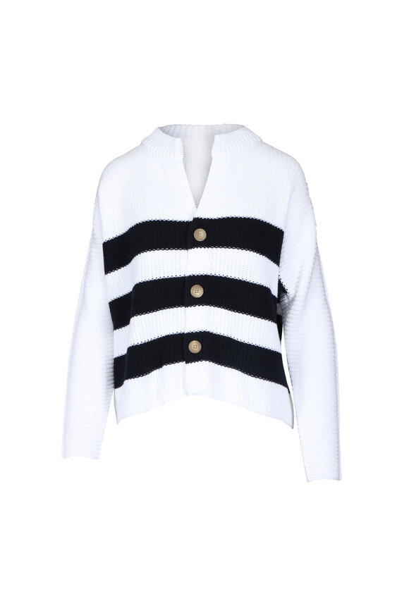 Frank & Eileen Montecito Black & White Stripe Knit Cardigan