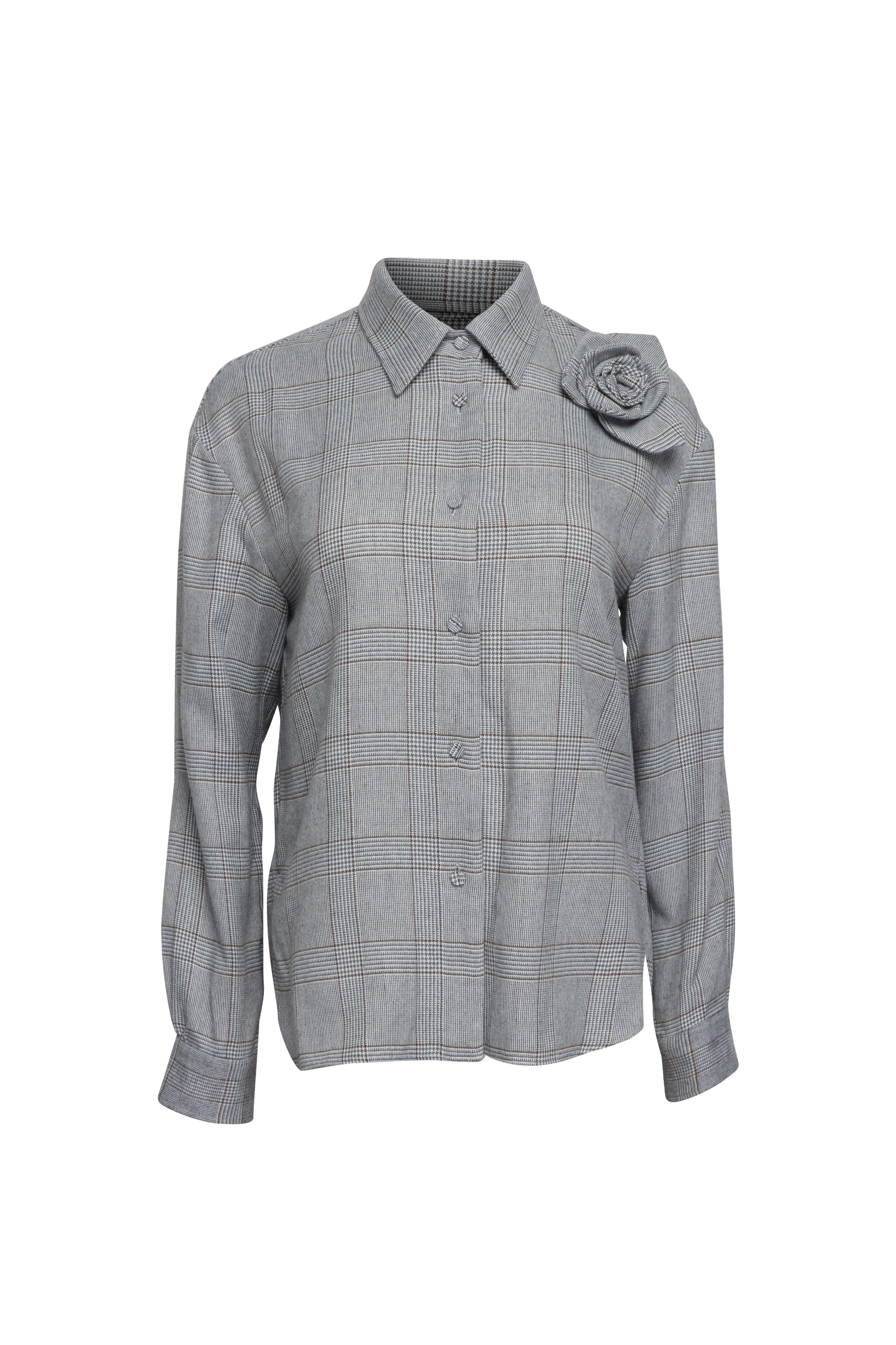 Aknvas - Flor Grey Plaid Top
