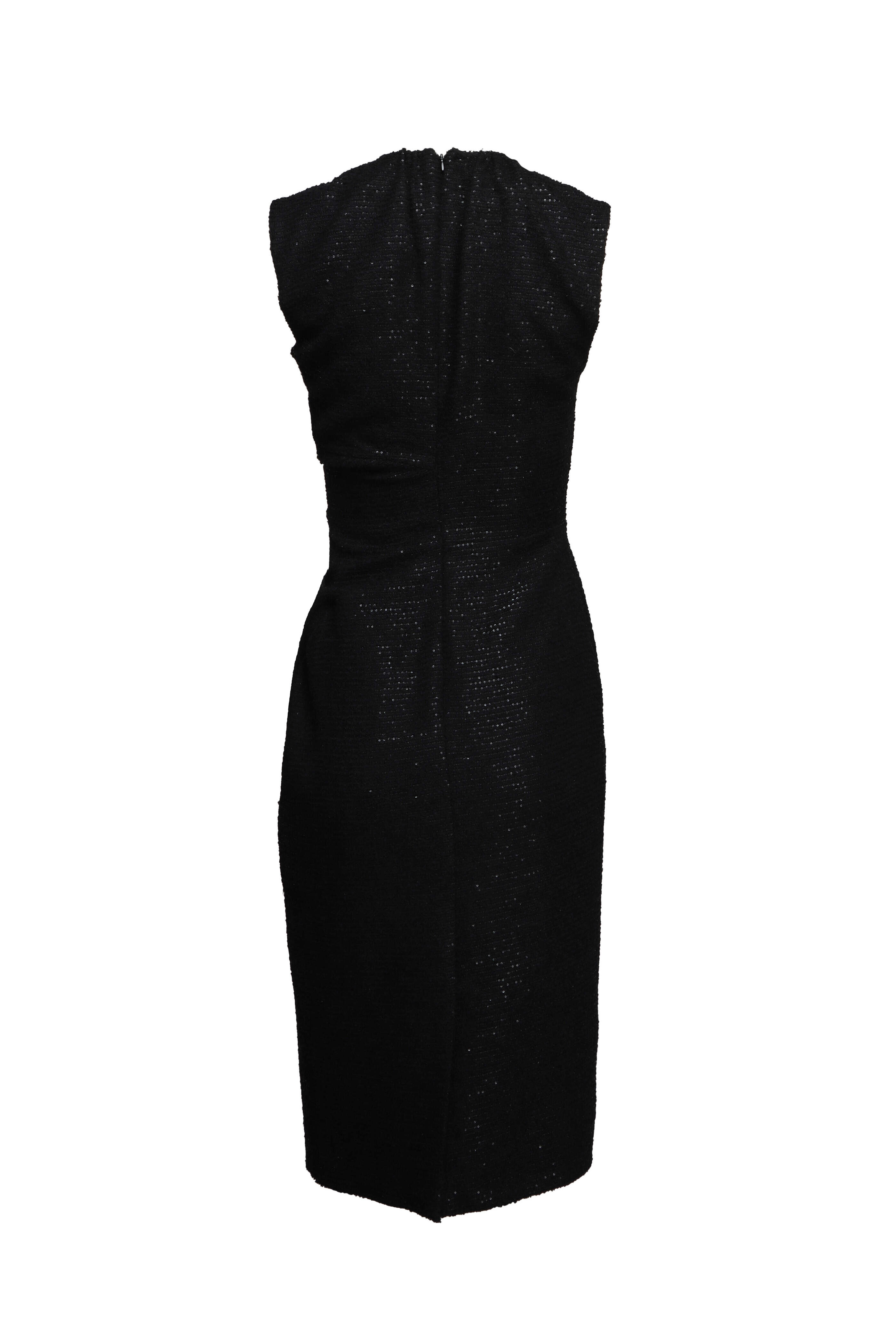 Kiton - Black Tweed Micro Paillette Midi Dress | Mitchell Stores