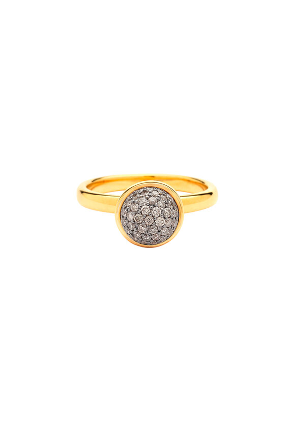 Syna - Yellow Gold Medium Stack Diamond Bauble Ring