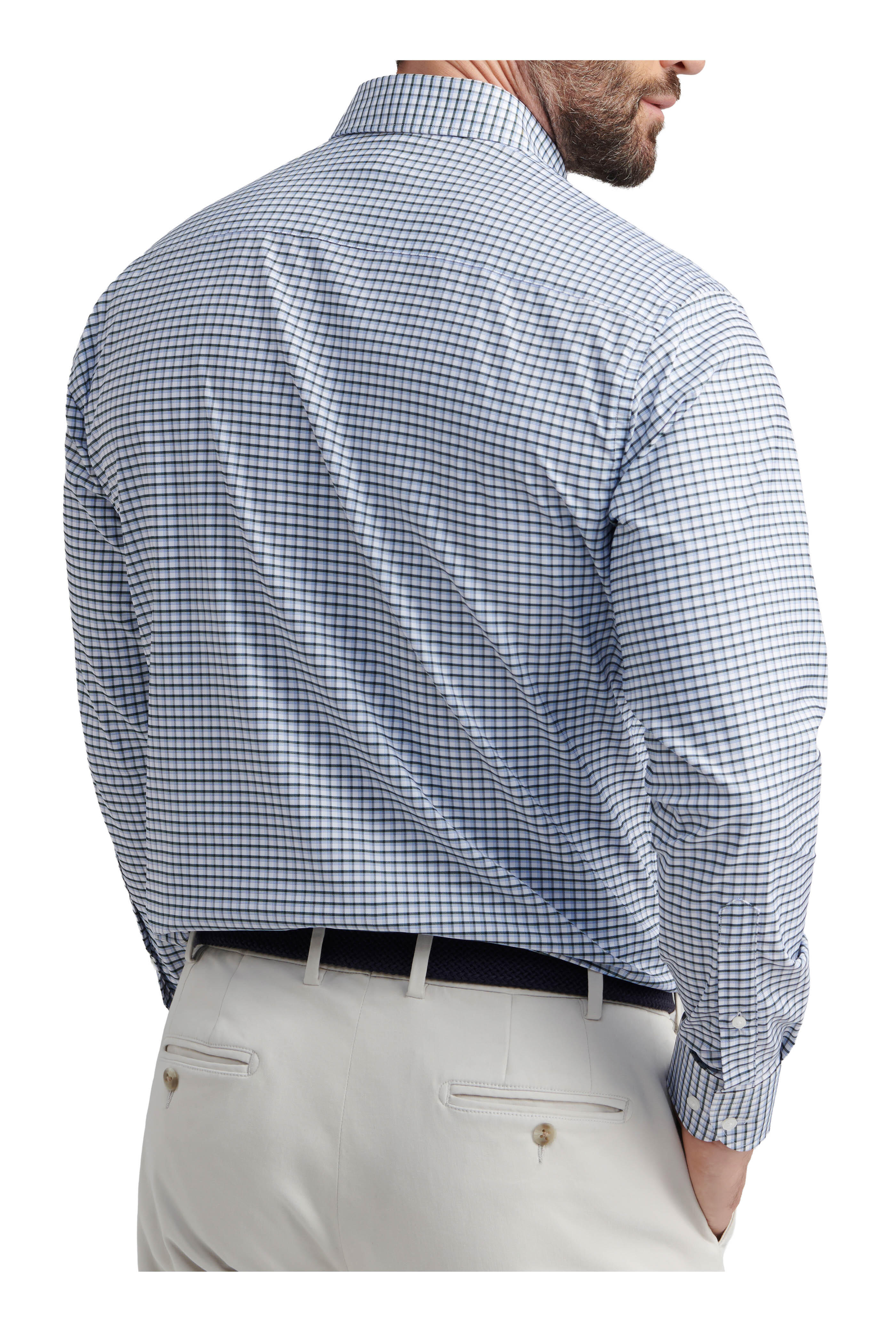 Peter Millar - Cashiers Dark Green & Blue Plaid Twill Sport Shirt