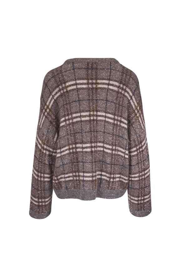 Brunello Cucinelli Light Brown Dazzling Prince of Wales Sweater - view 2