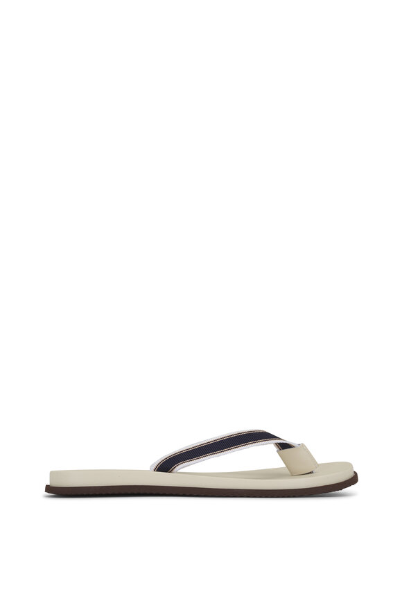 Brunello Cucinelli - Navy Blue Grossgrain Flip Flop