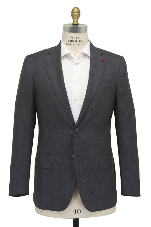 Isaia - Sanita Gray Plaid Wool Blend Suit