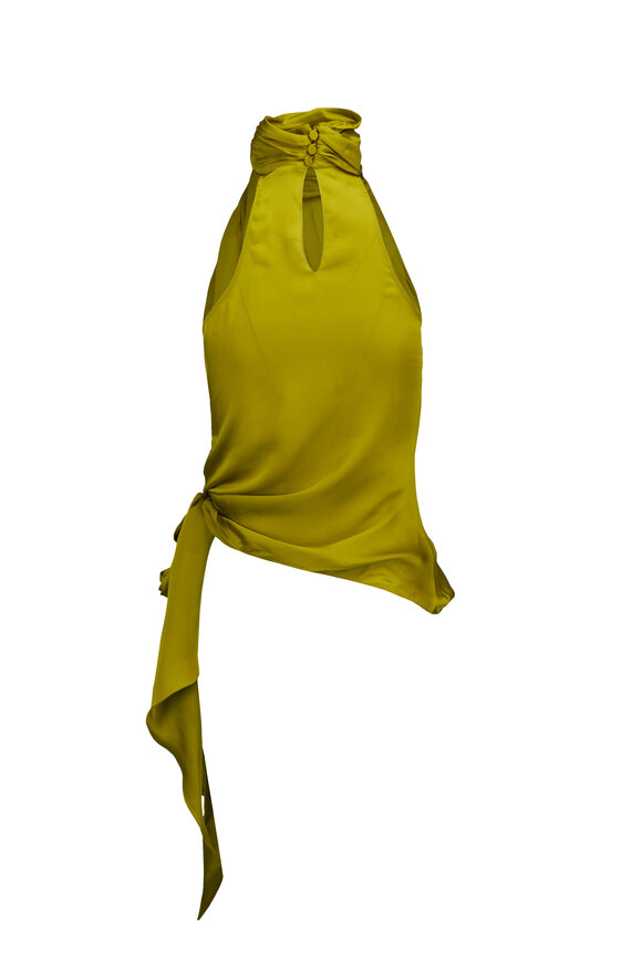 Balmain Chameuse Silk Halter Bow Top - view 2
