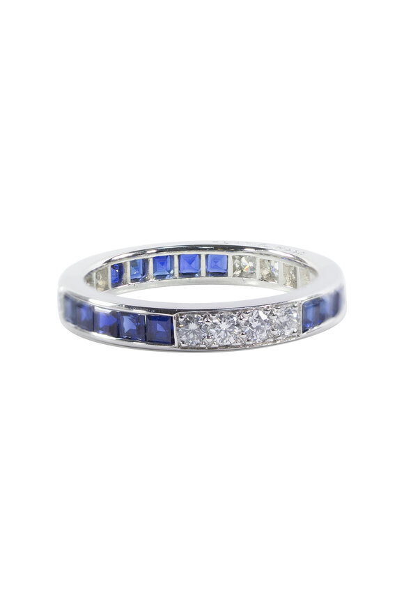 Oscar Heyman - Platinum Sapphire & Diamond Guard Ring