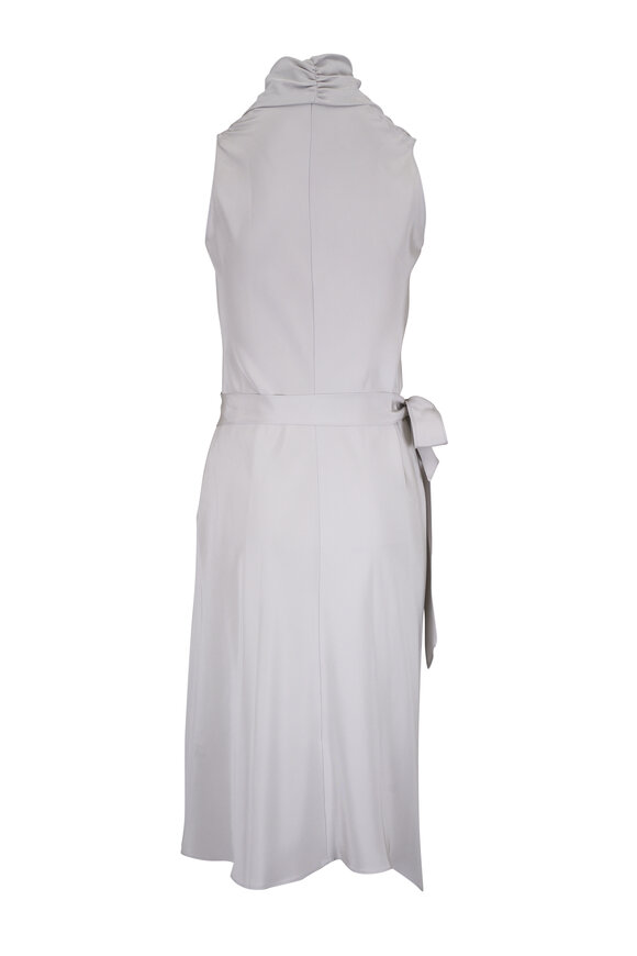 Peter Cohen - Victor Light Gray 4-Ply Silk Midi Dress