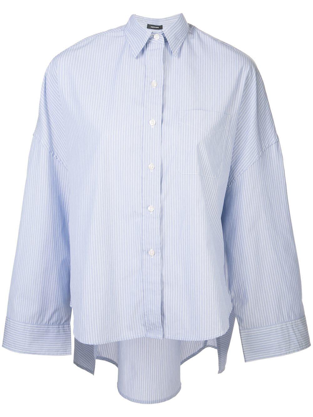 R13 - Oversized Light Blue Striped Cotton Shirt