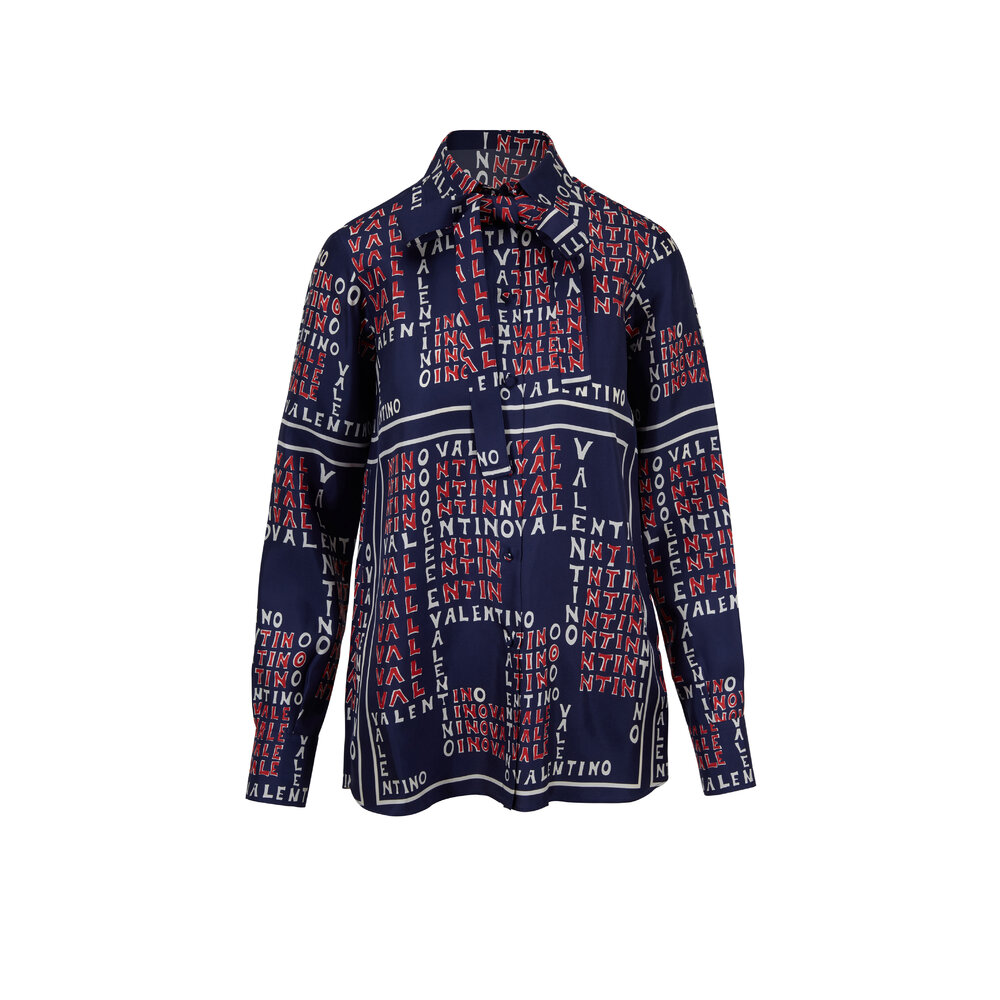 Tシャツ・カットソー VALENTINO SS25 Printed silk blouse (6B0AB7H19B7 DEP) uploading-1208797-jpg20190122-