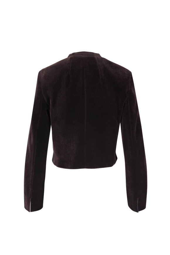 Akris Kadet Coffee Velvet Short Jacket - view 3