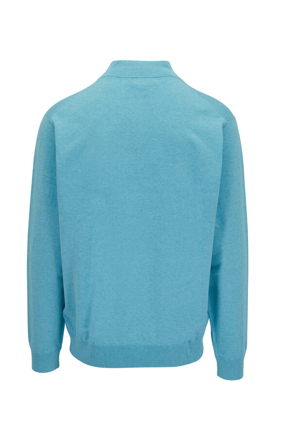 Peter Millar - Radiant Blue Crest Quarter Zip Pullover