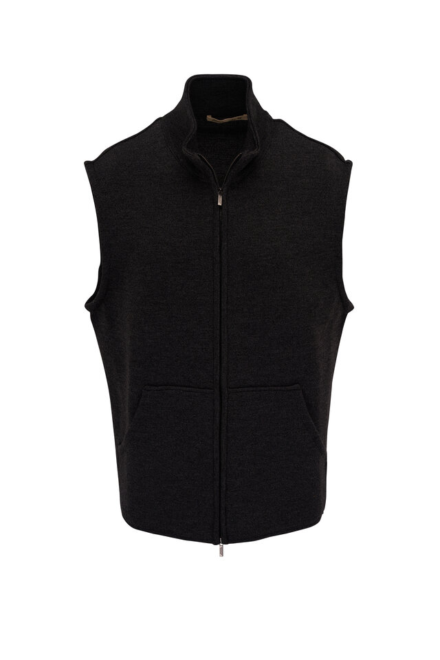 Herno - Blue & Charcoal Reversible Down Vest | Mitchell Stores