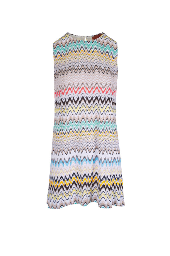 Missoni Beige Multi Chevron Stripe Mini Dress