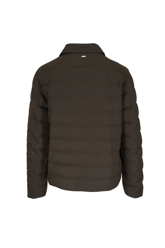 Herno Legend Olive Light Wool Down Shirt Jacket - view 4