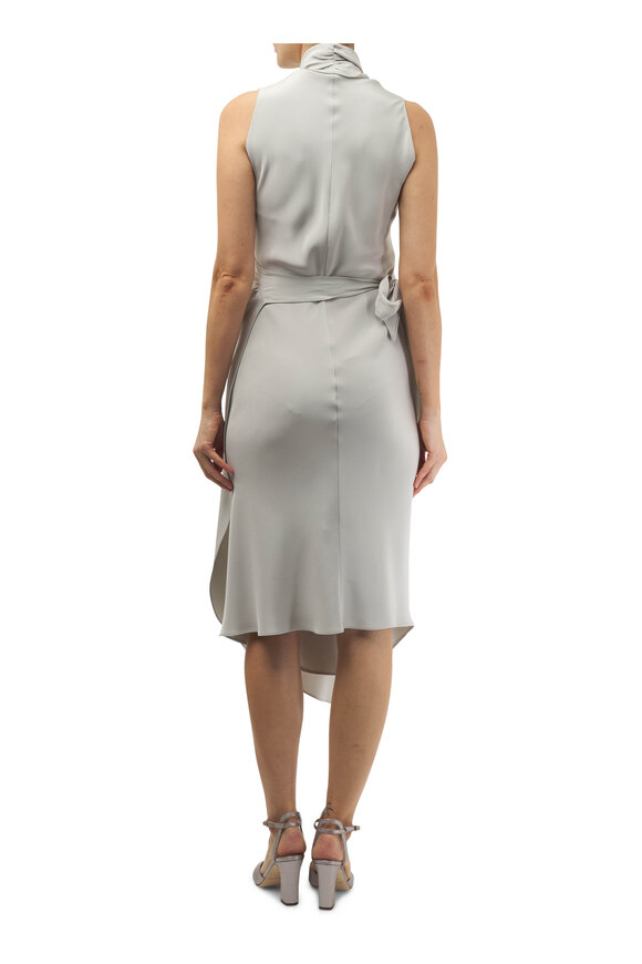 Peter Cohen - Victor Light Gray 4-Ply Silk Midi Dress