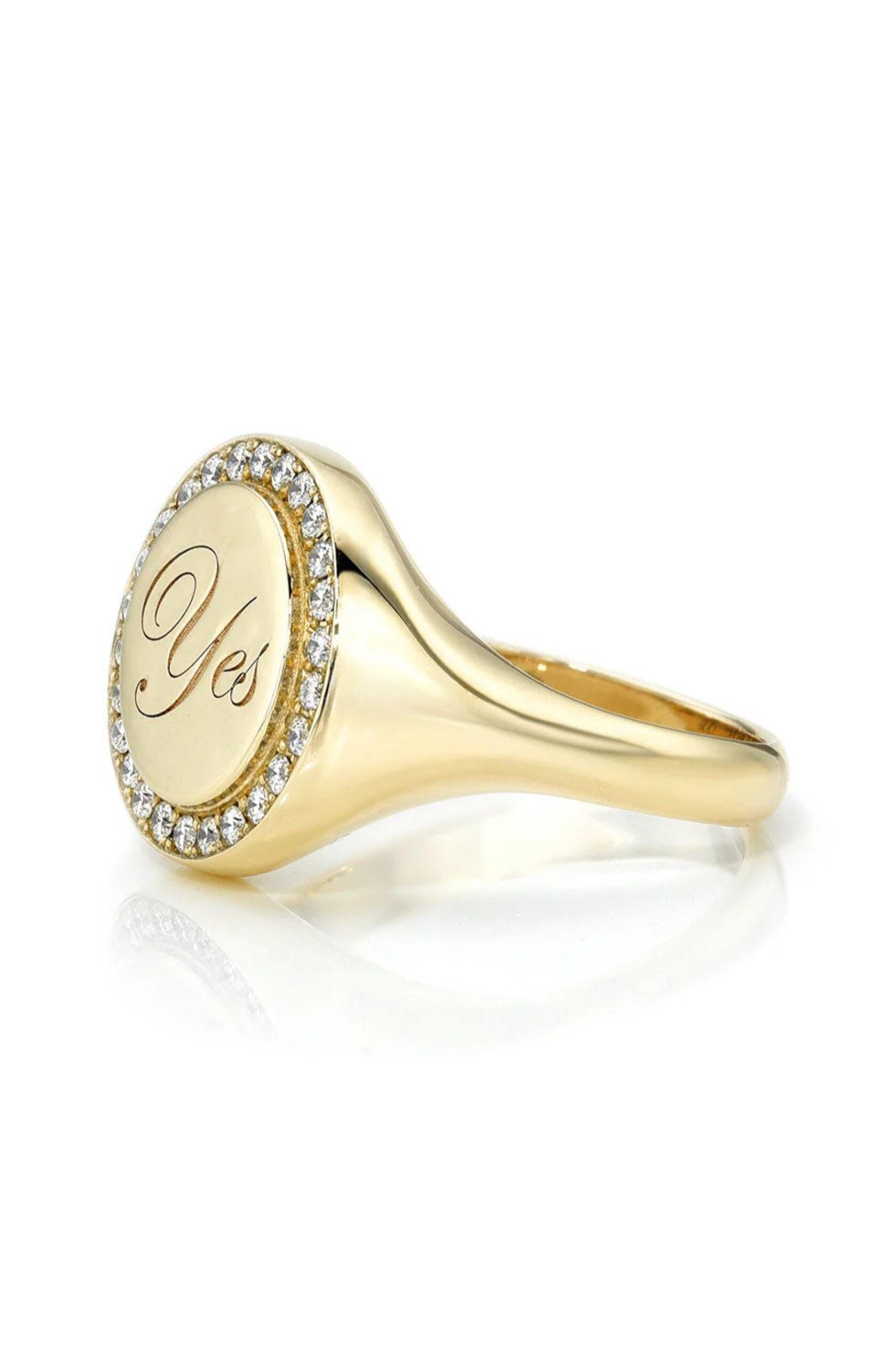 Dru - Diamond Yes Signet Ring