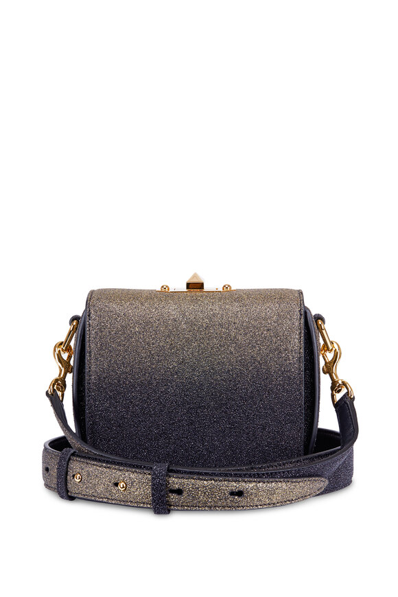Alexander McQueen - Black & Gold Glitter Box Chain Shoulder Bag