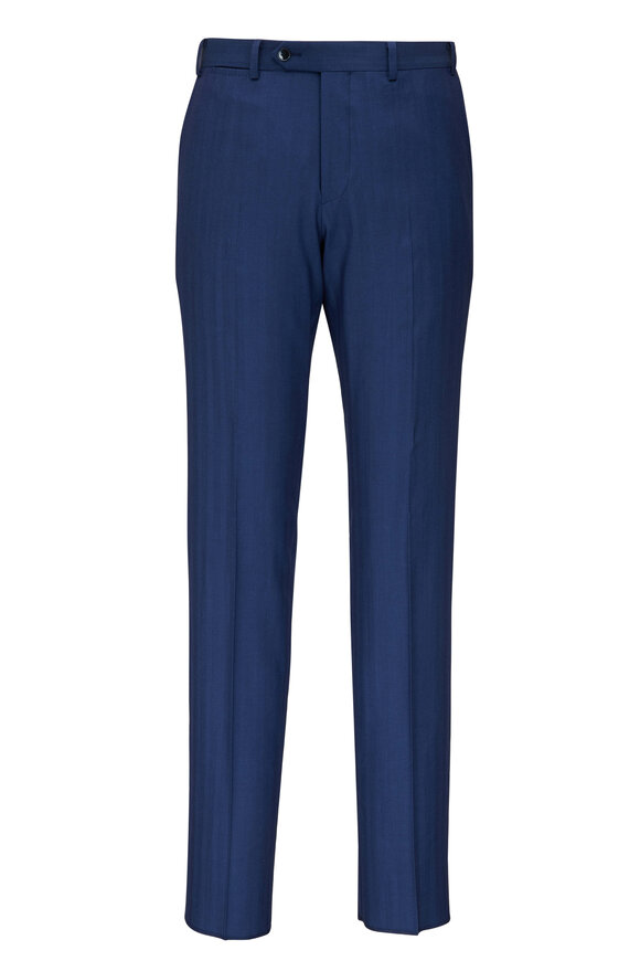 Atelier Munro - Blue Herringbone Wool Suit