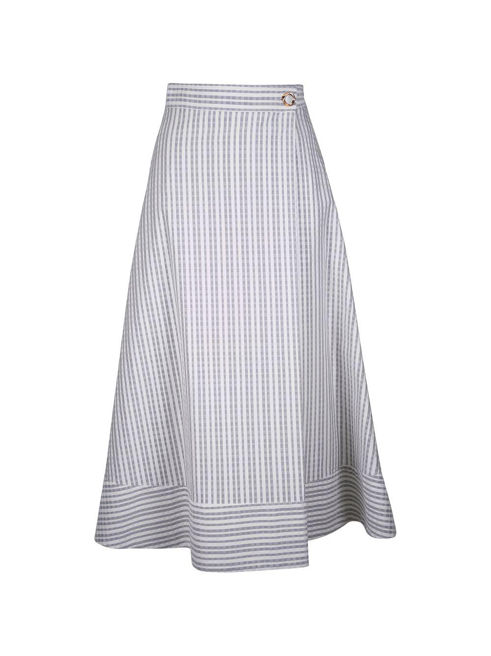 Agnona - White & Gray Textured Wrap Skirt