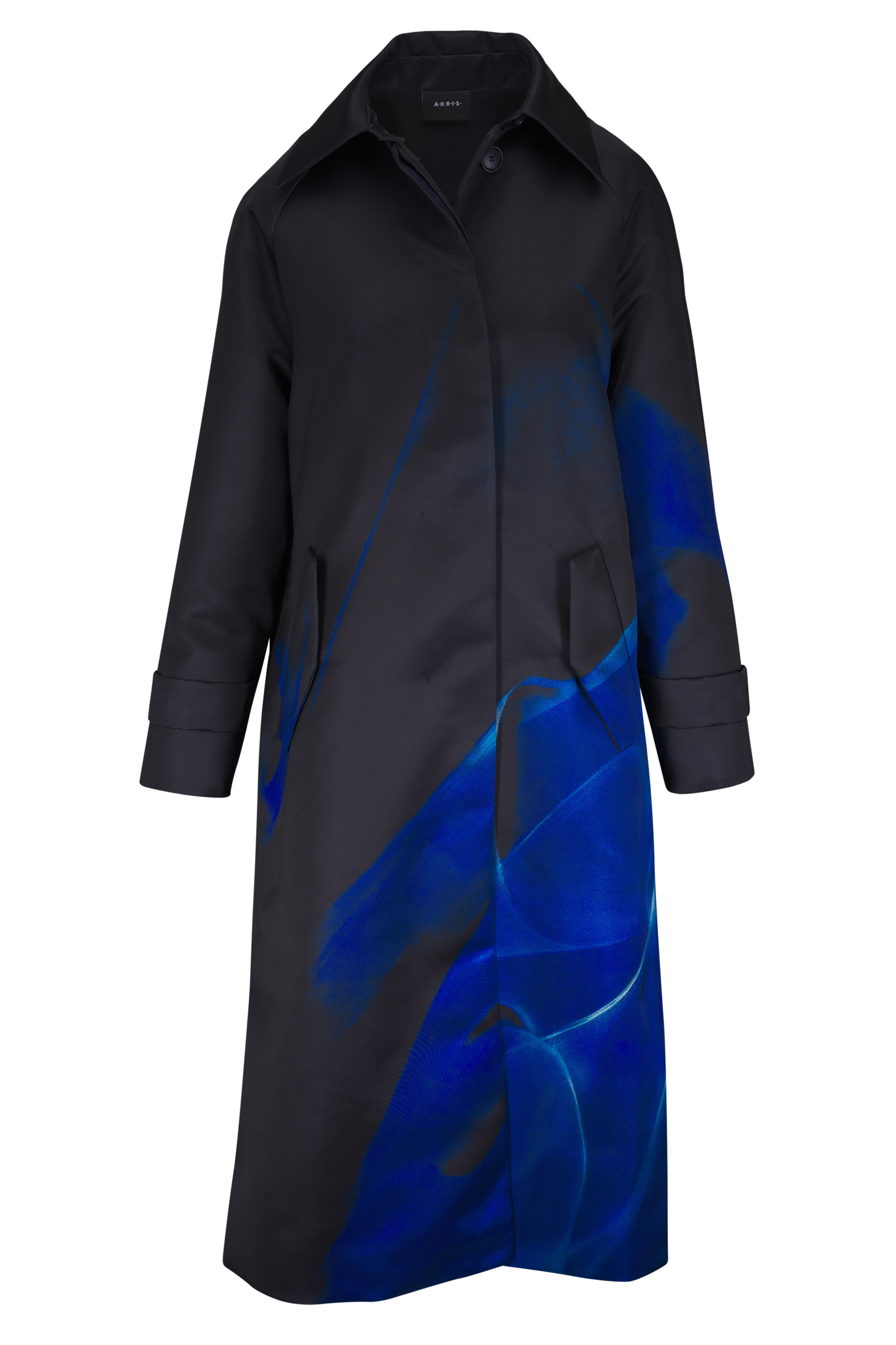 Akris - Elliot Black & Royal Blue Trench Coat