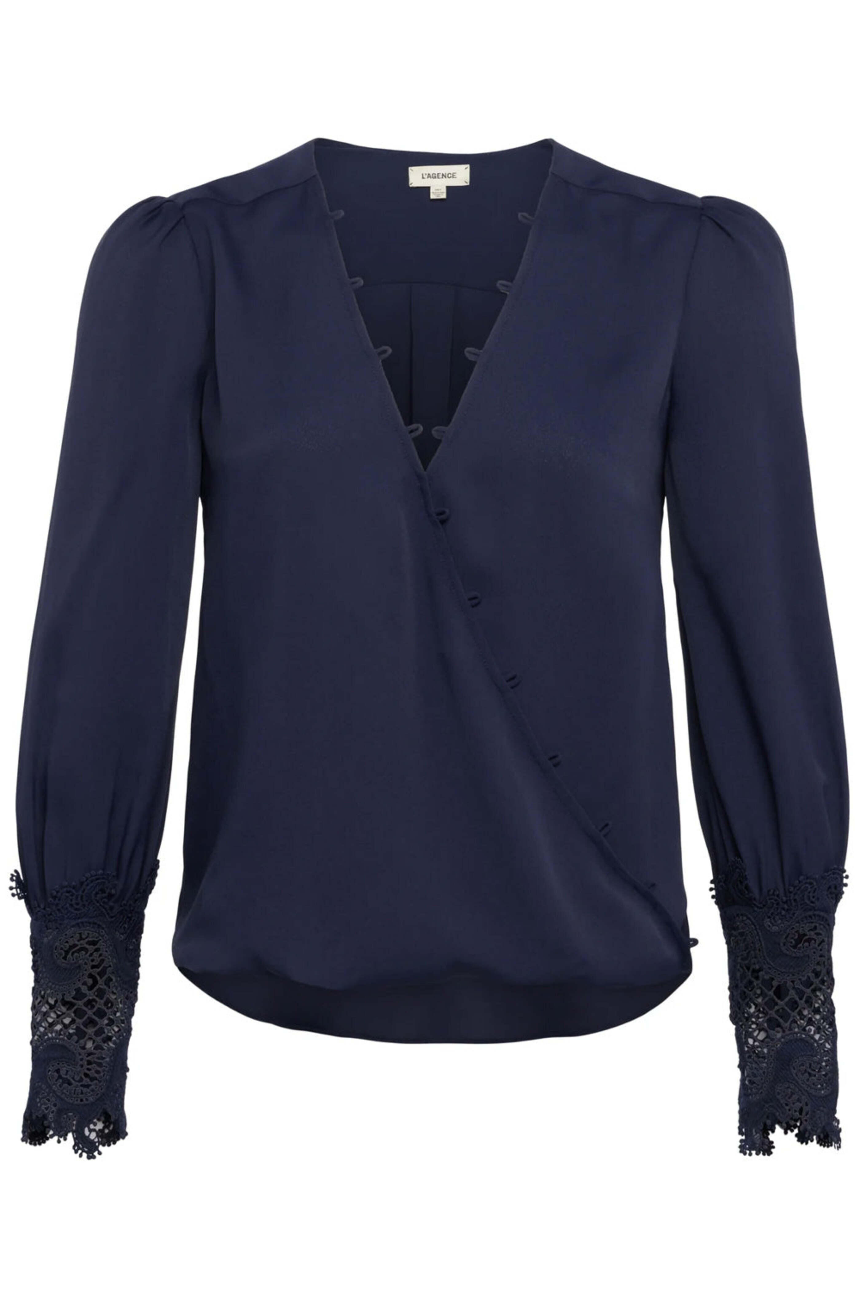 L'Agence - Midnight Lace Cuff Arti Blouse