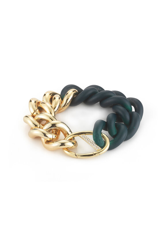 Elizabeth & James - Bauhaus Gold & Rubber Topaz Chain Link Bracelet