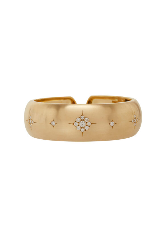 Caroline Ellen Handcrafted Brilliant Diamond Wide Satin Cuff