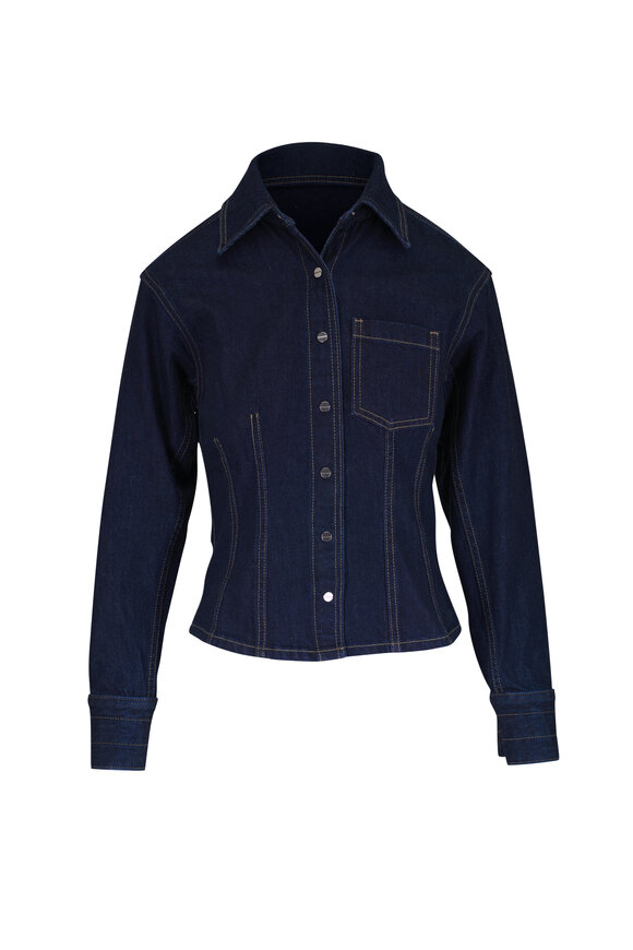 TWP Franny Indigo Resin Denim Shirt