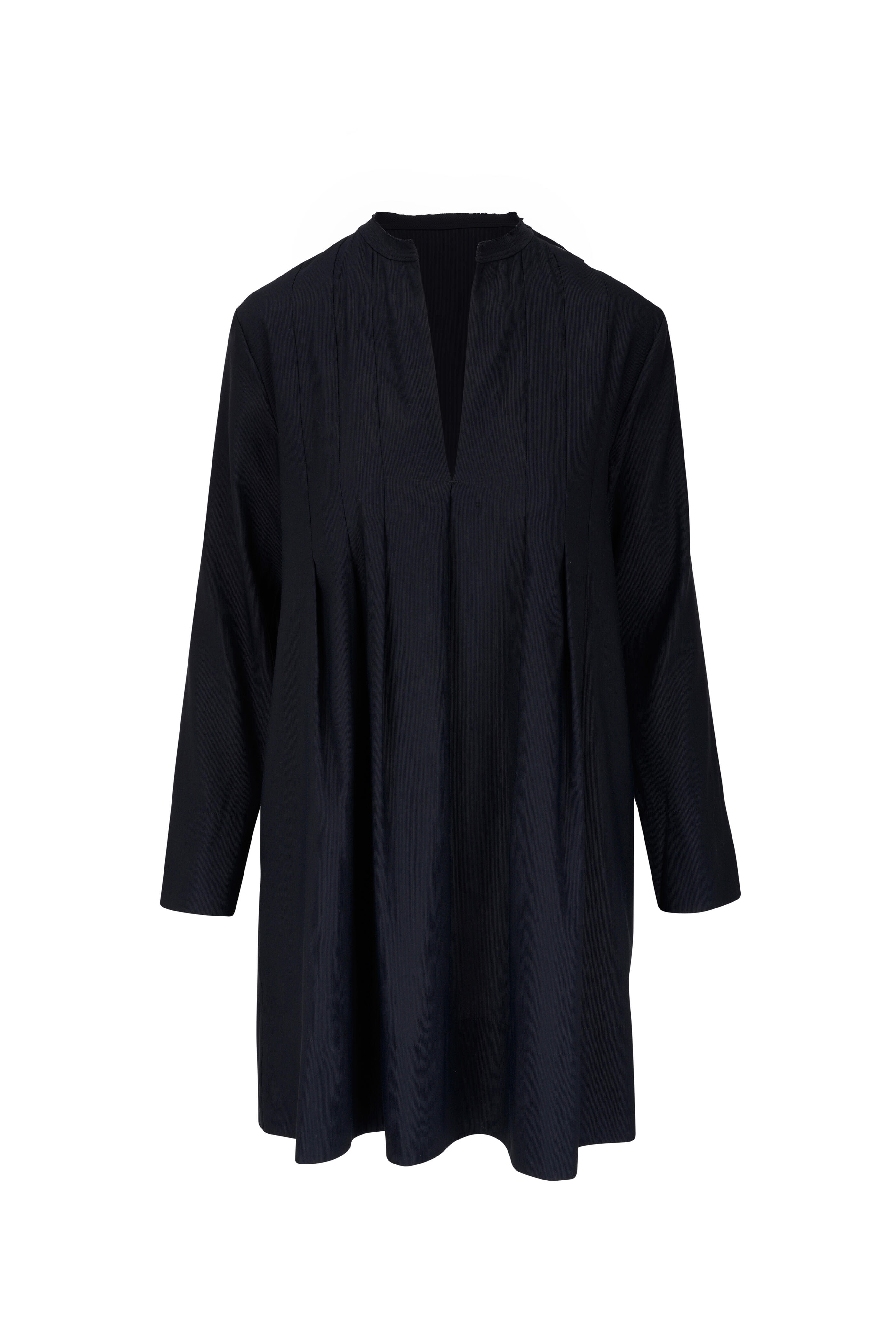Vince - Black Trapeze Pleated Long Sleeve Dress | Mitchell Stores