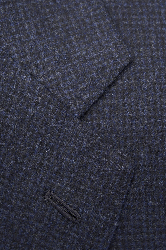 Kiton - Navy Mix Tonal Houndstooth Suit