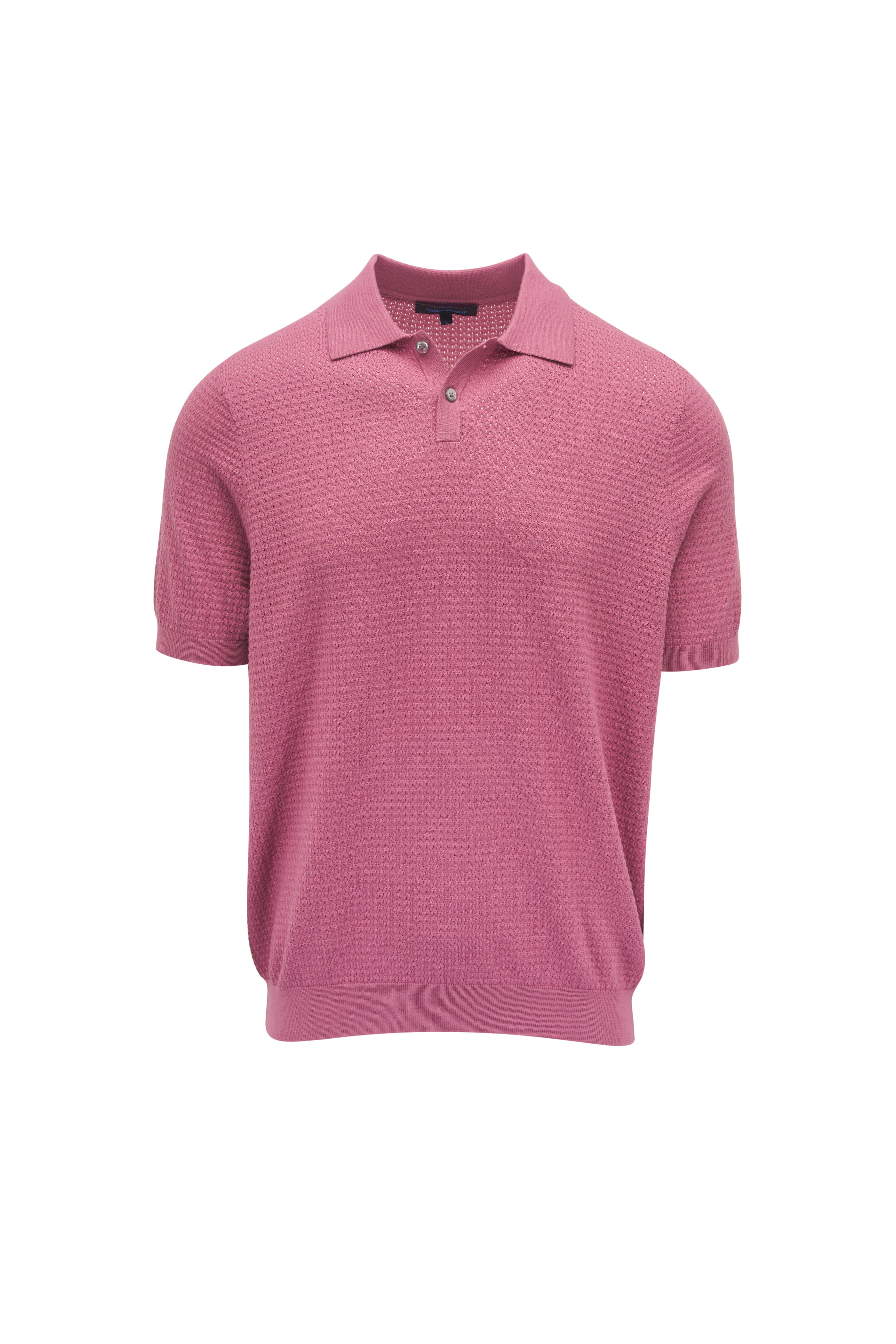 Patrick Assaraf - Rose Open Weave Short Sleeve Polo