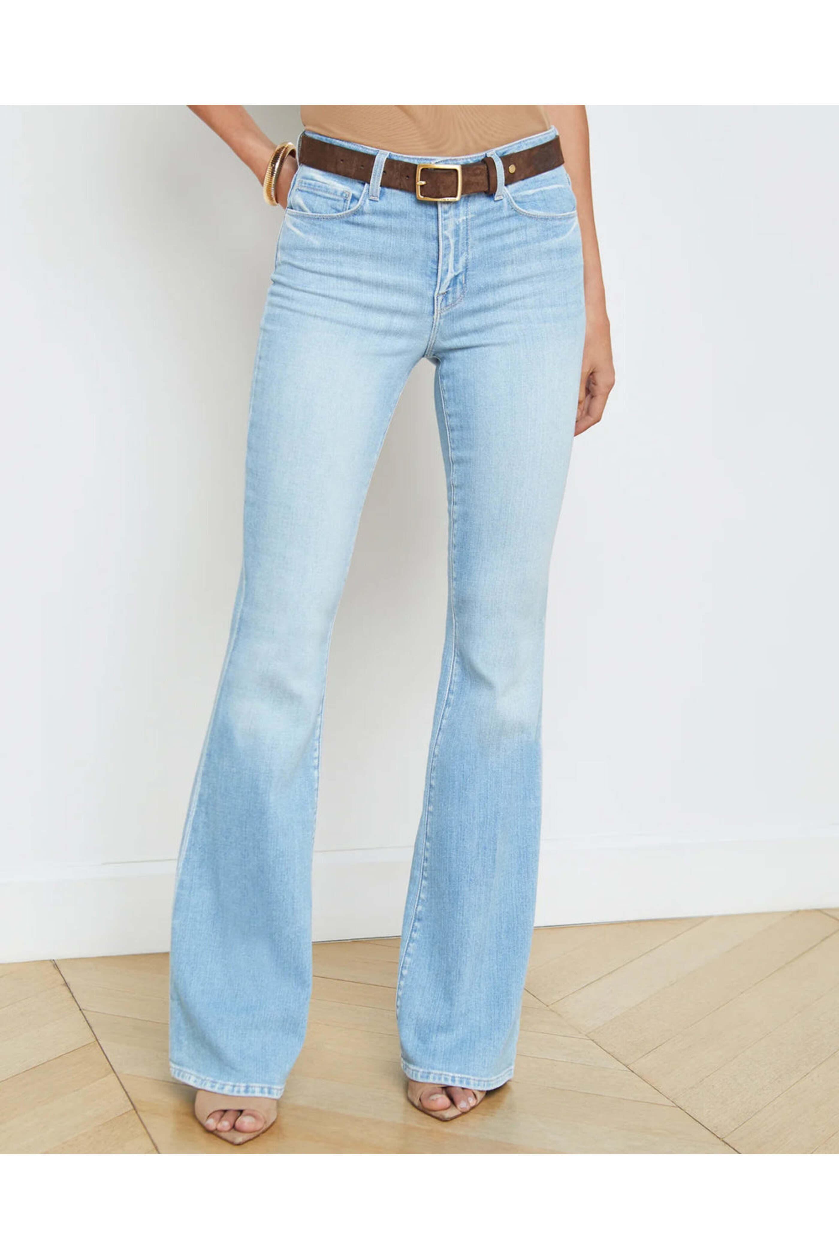 L'Agence - High Rise Bell Flare Jean in Olympia