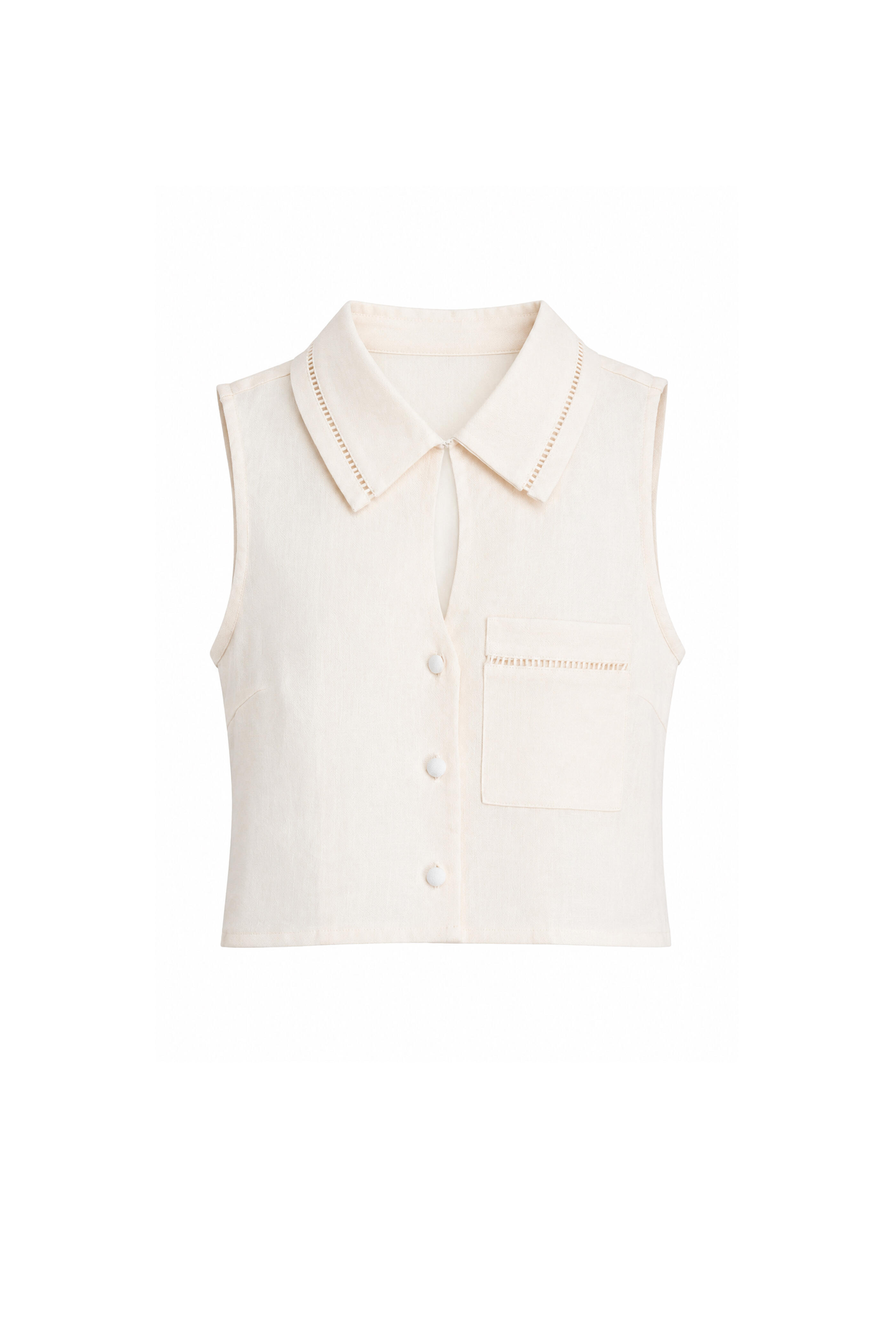 Hevron - Rosalie Ivory Linen Tank