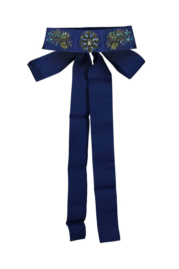 Sara Roka Bluette Bouquet Stone Ribbon Belt