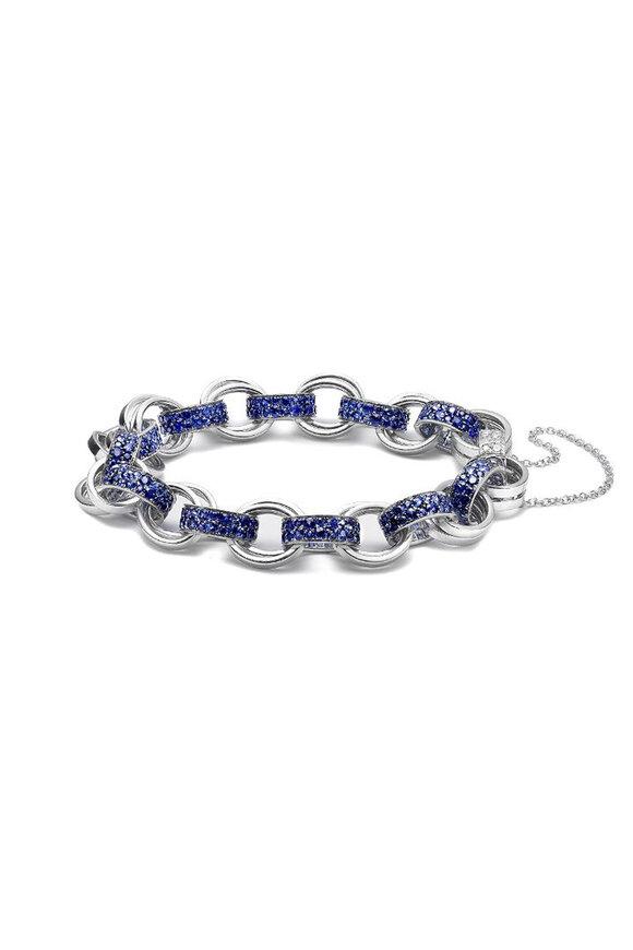 Nam Cho Modern Double Link Sapphire Bracelet - view 1