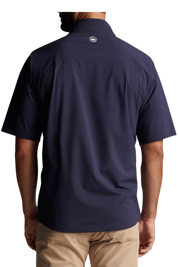 Peter Millar - Navy Shield Short Sleeve Rain Shell Quarter Zip