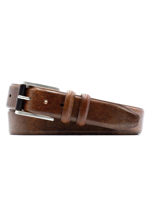Martin Dingman Hadley Leather Belt in Oak
