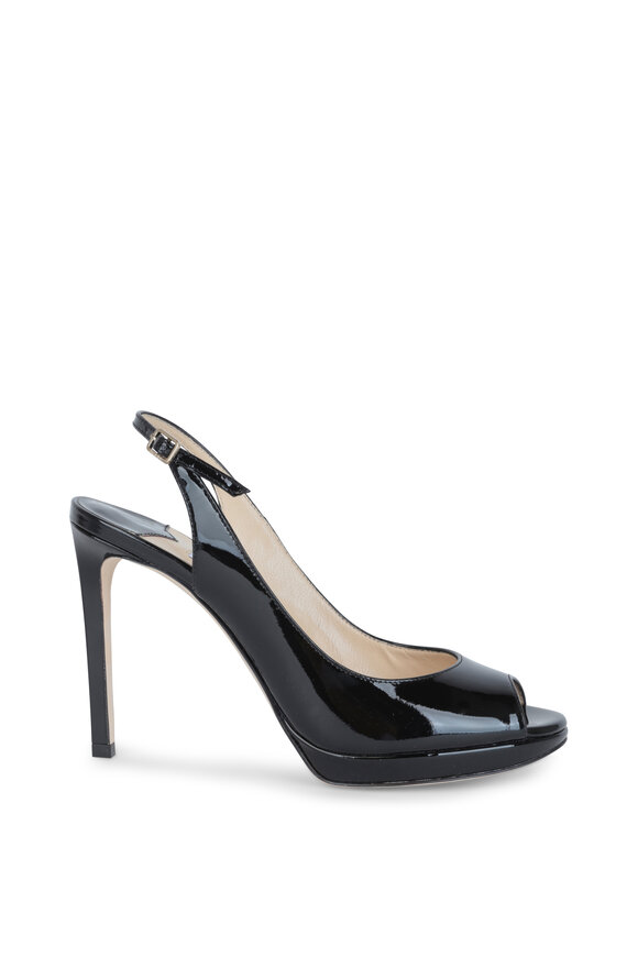 Jimmy Choo - Nova Black Patent Leather Slingback,100mm