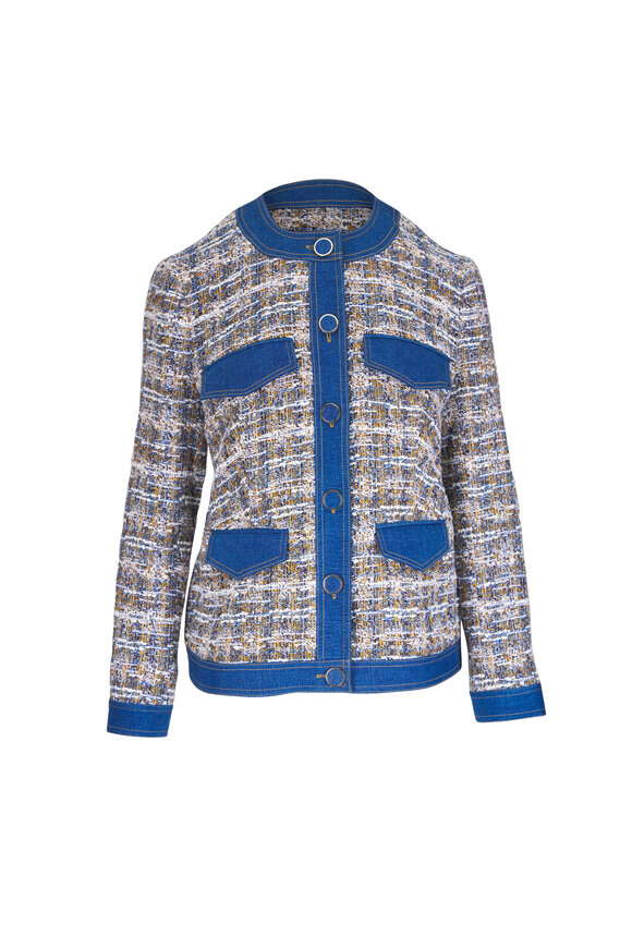 Veronica Beard Ainslie Navy Multi Tweed Jacket