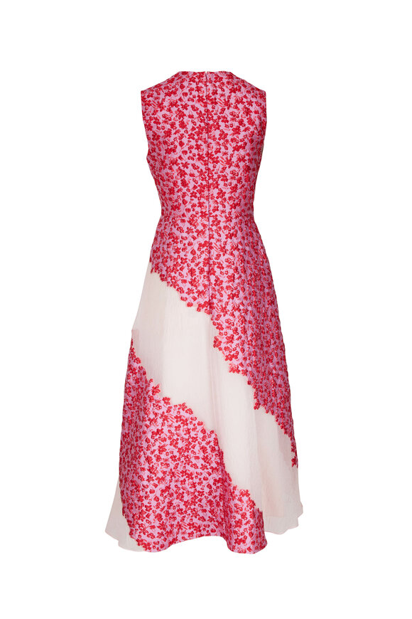 Lela Rose - Linear Floral Full Skirt Dress