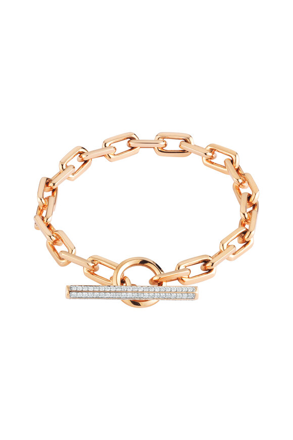 Walters Faith - Saxon 18K Rose Gold Diamond Toggle Bracelet 