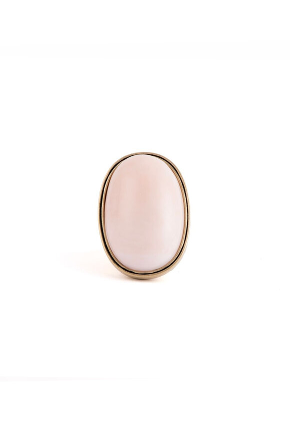 Sylva & Cie Japanese Coral Oval Ring - view 1