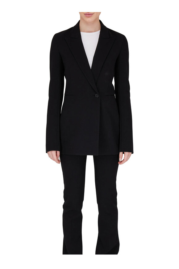 The Row - Ciel Black Wool Peak Lapel Jacket