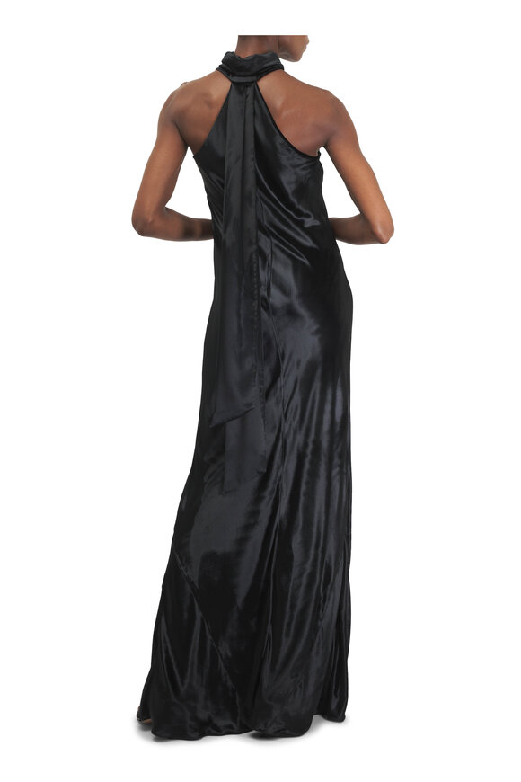 Galvan Pandora Black Satin Gown - view 4