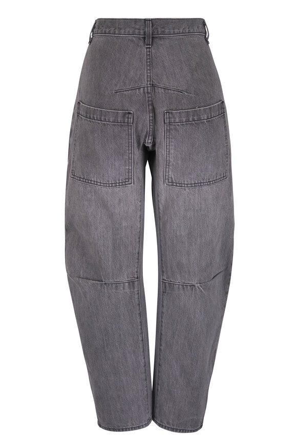 Nili Lotan Shon Gray Wash Barrel Leg Jean - view 2