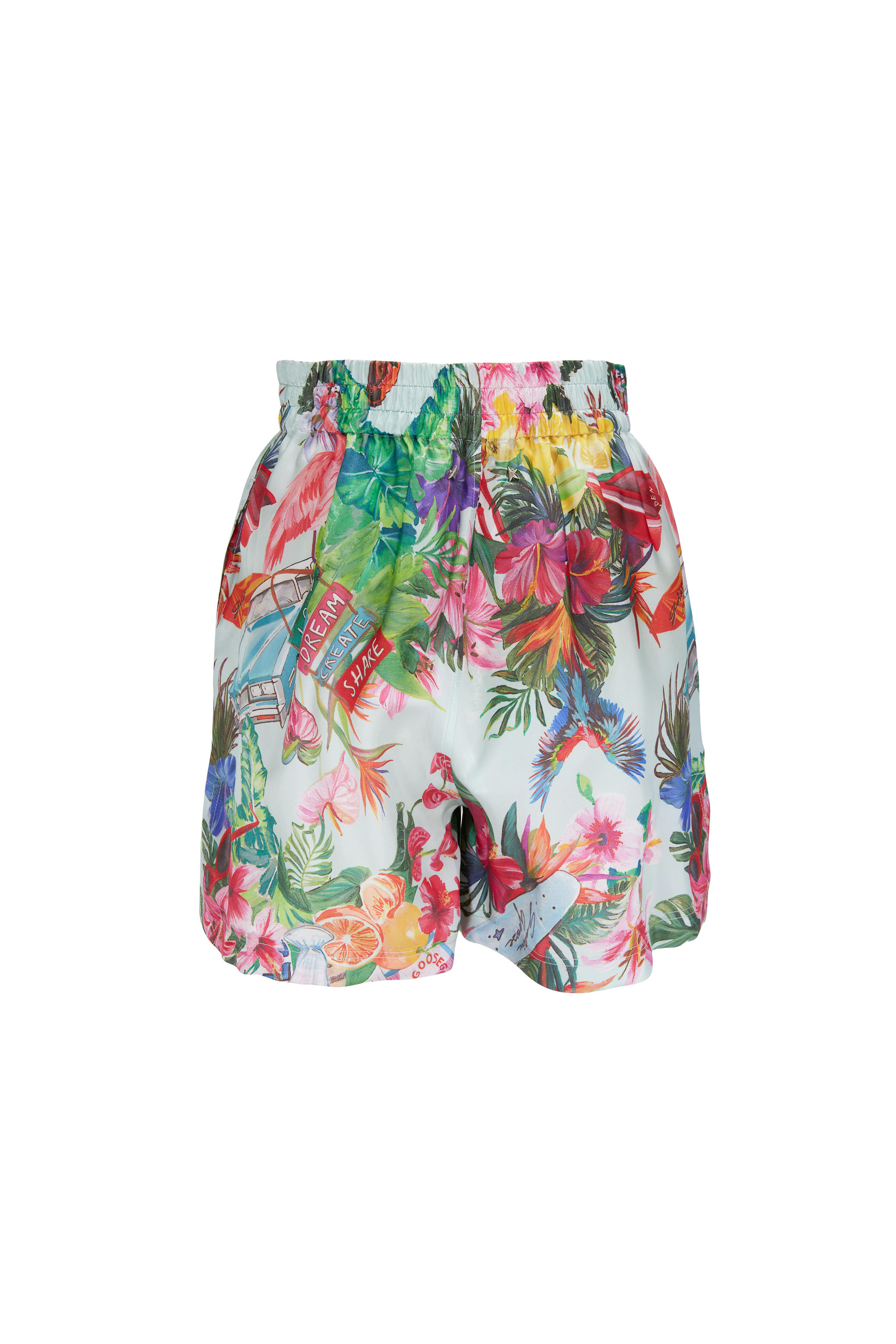 Golden Goose - Cinderella Morning Mist & Multi Miami Print Shorts