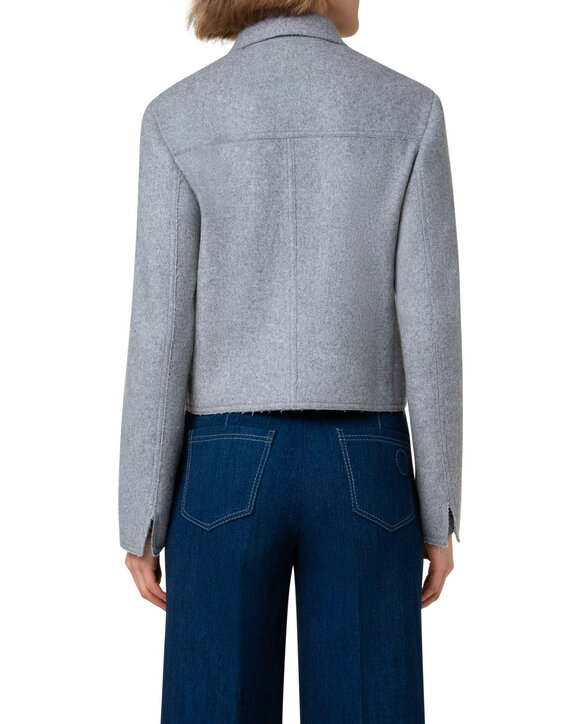 Akris Punto - Gray Patch Pocket Wool Shirt Jacket 