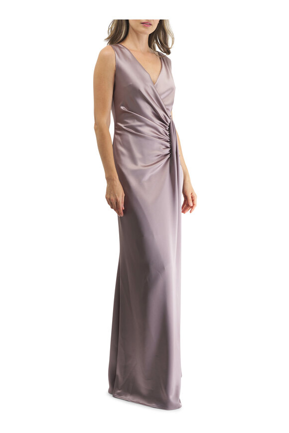 Kiton - Rose Purple Ruched Waist Gown