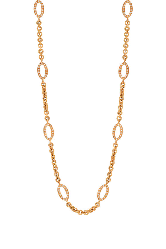 Malcolm Betts Mixed Link Chain Diamond Necklace